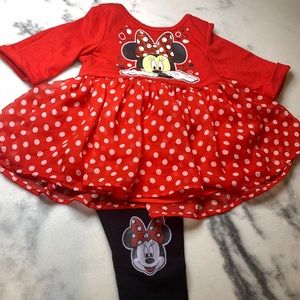 2T Minnie Mouse Red Polkadot Matching Set